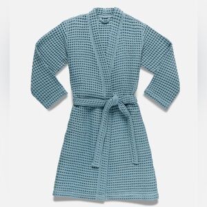 Brooklinen Waffle Knit Blue Robe